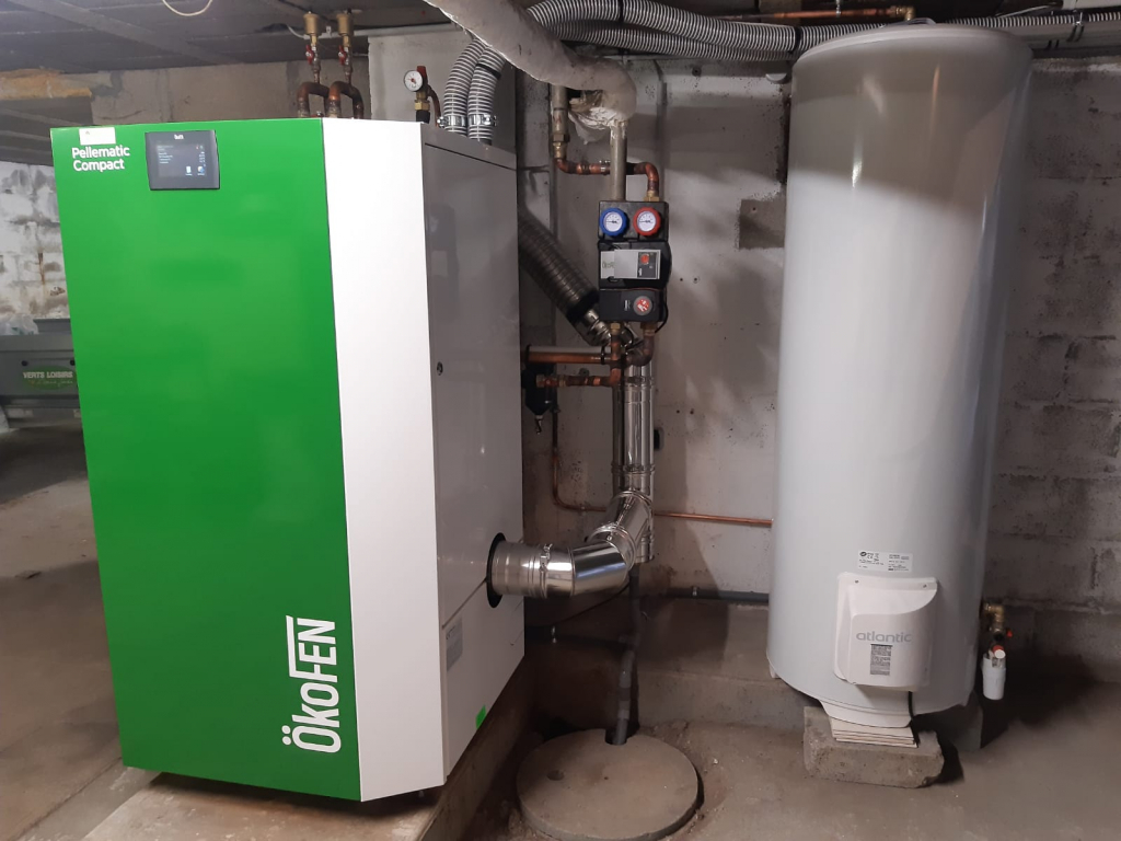 ENTREPRISE RGE- QUALIBOIS - INSTALLATION EN REMPLACEMENT D'UNE CHAUDIERE FUEL HORS CONDENSATION, D'UNE CHAUDIERE OKOFEN PELLEMATIC COMPACT 18 KW GRANULES